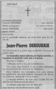 In Memoriam Jean-Pierre Deroubaix sénateur n° 36285
